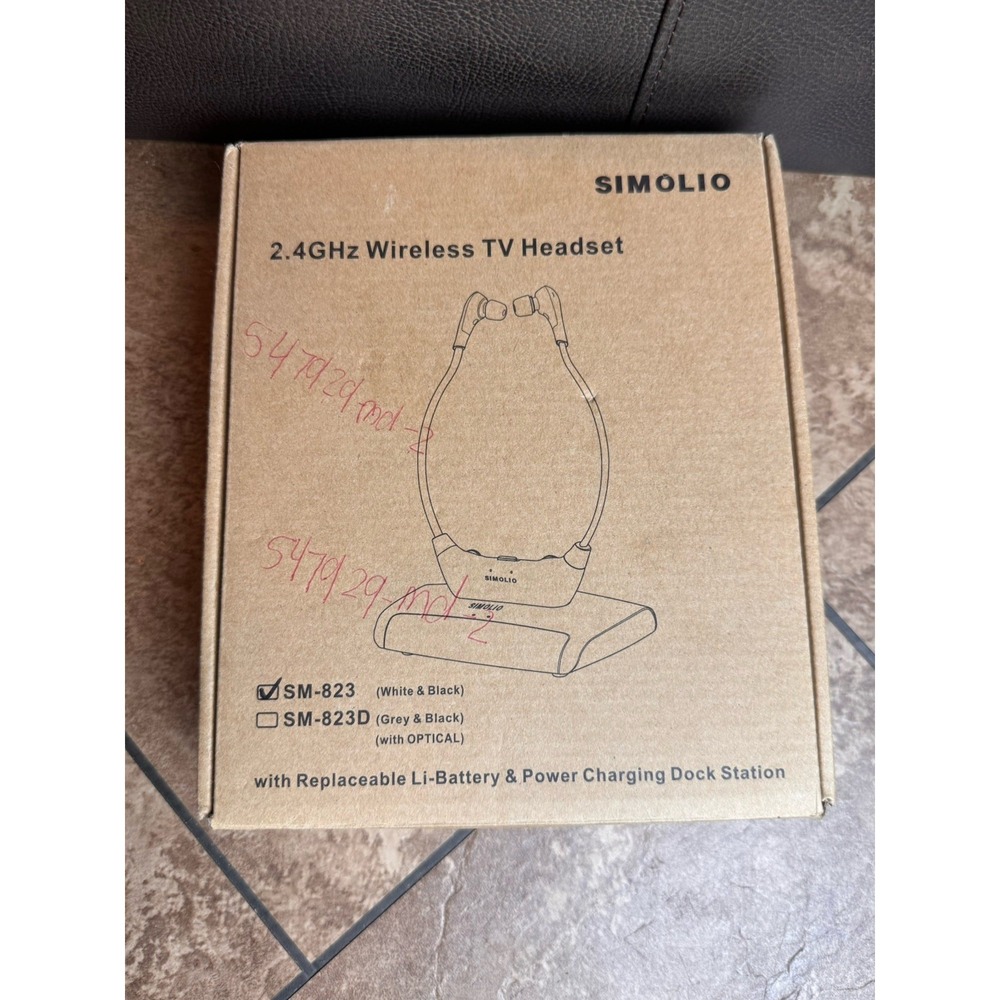 SIMOLIO 2.4GHz Wireless TV Headset Digital/Analog for Hearing Impaired SM-823